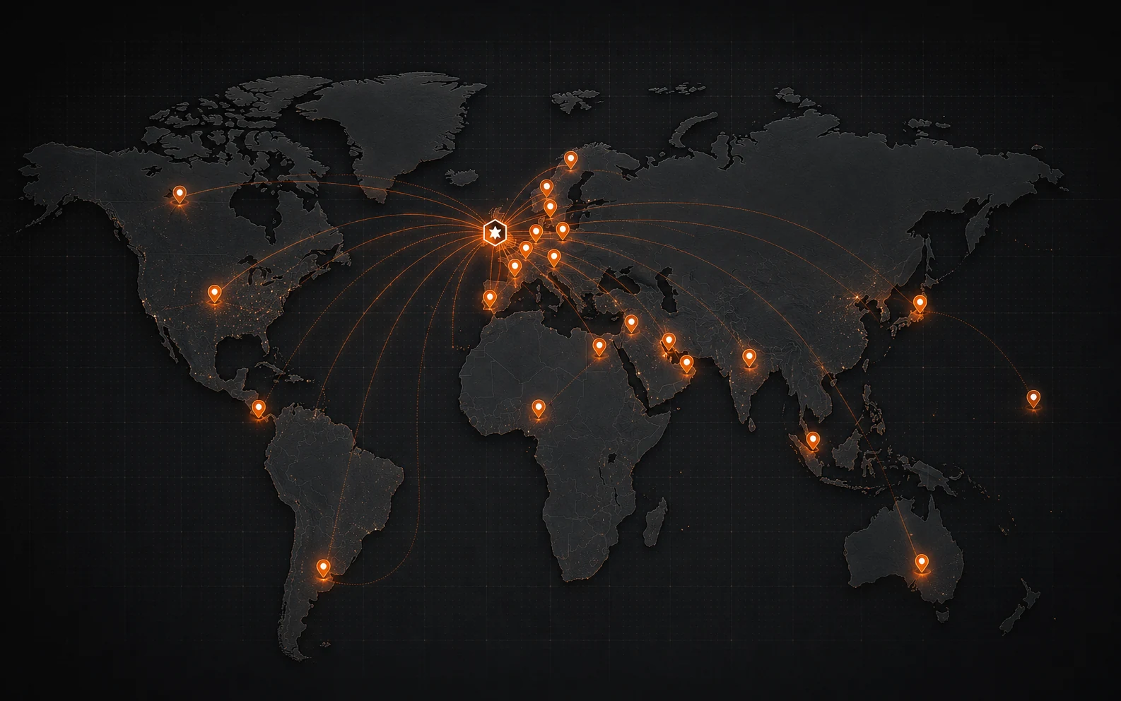 World map showing Phoenix Additive's international customer reach from the UK to countries across Europe, the Americas, Asia-Pacific, the Middle East and Africa.